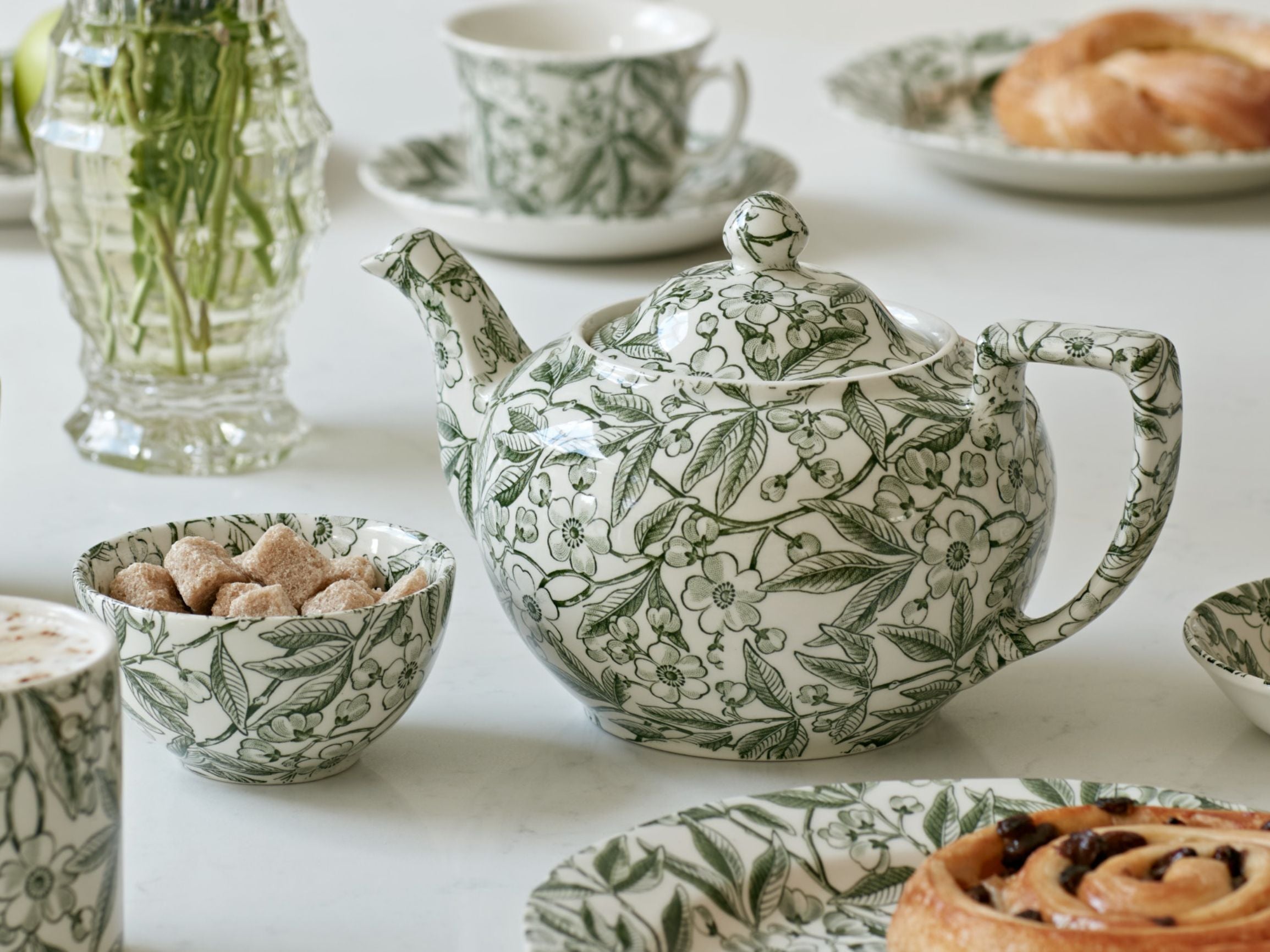 Rare Burleigh Dark Green Calico 3皿セット Green Prunus – Burleigh