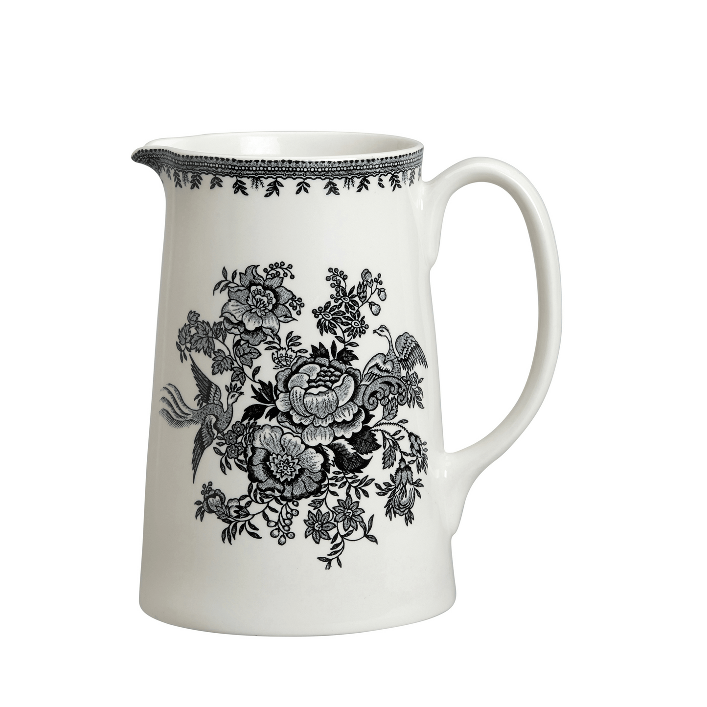 Black & White Asiatic Pheasants Large Tankard Jug 1.1L/2pt