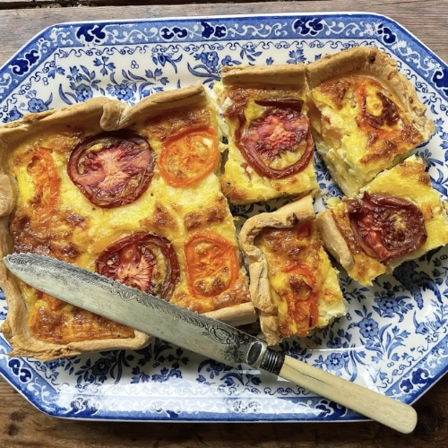 Deep Dish Cheese and Tomato Flan by Karen Booth