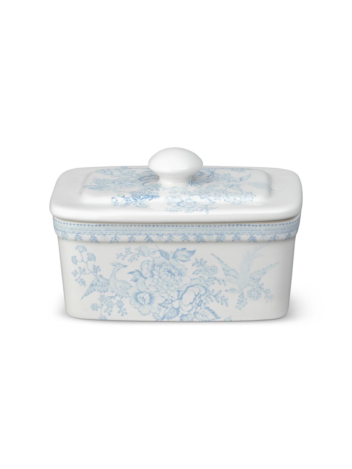 Blue Asiatic Pheasants Butter Dish 400g/1lb