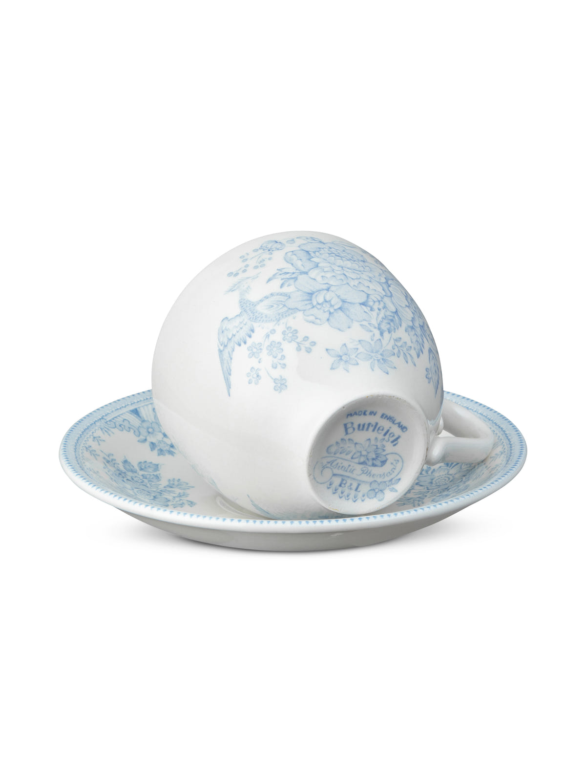Blue Asiatic Pheasants Teacup & Saucer