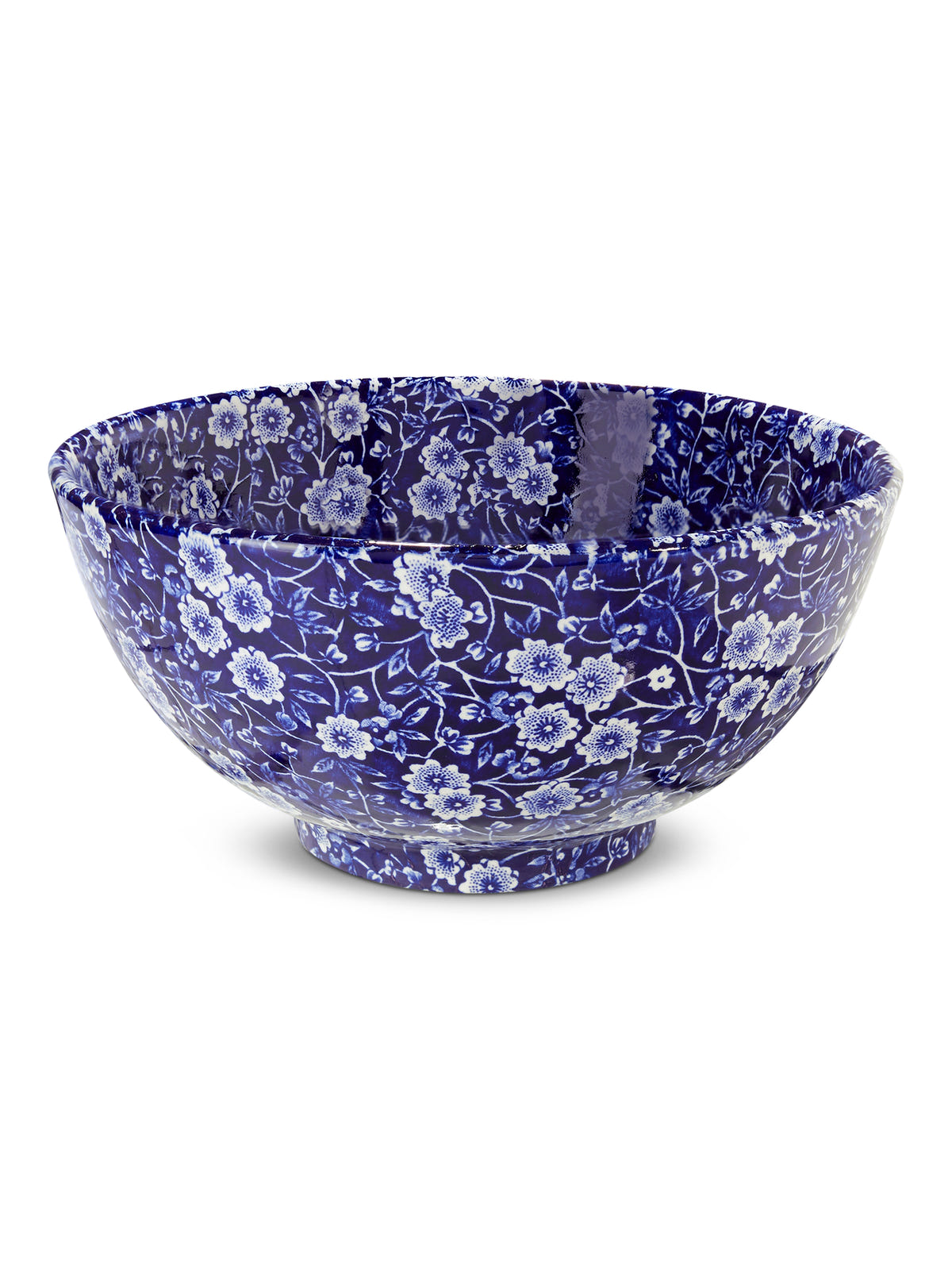 Blue Calico Medium Footed Bowl 20.5cm/8"