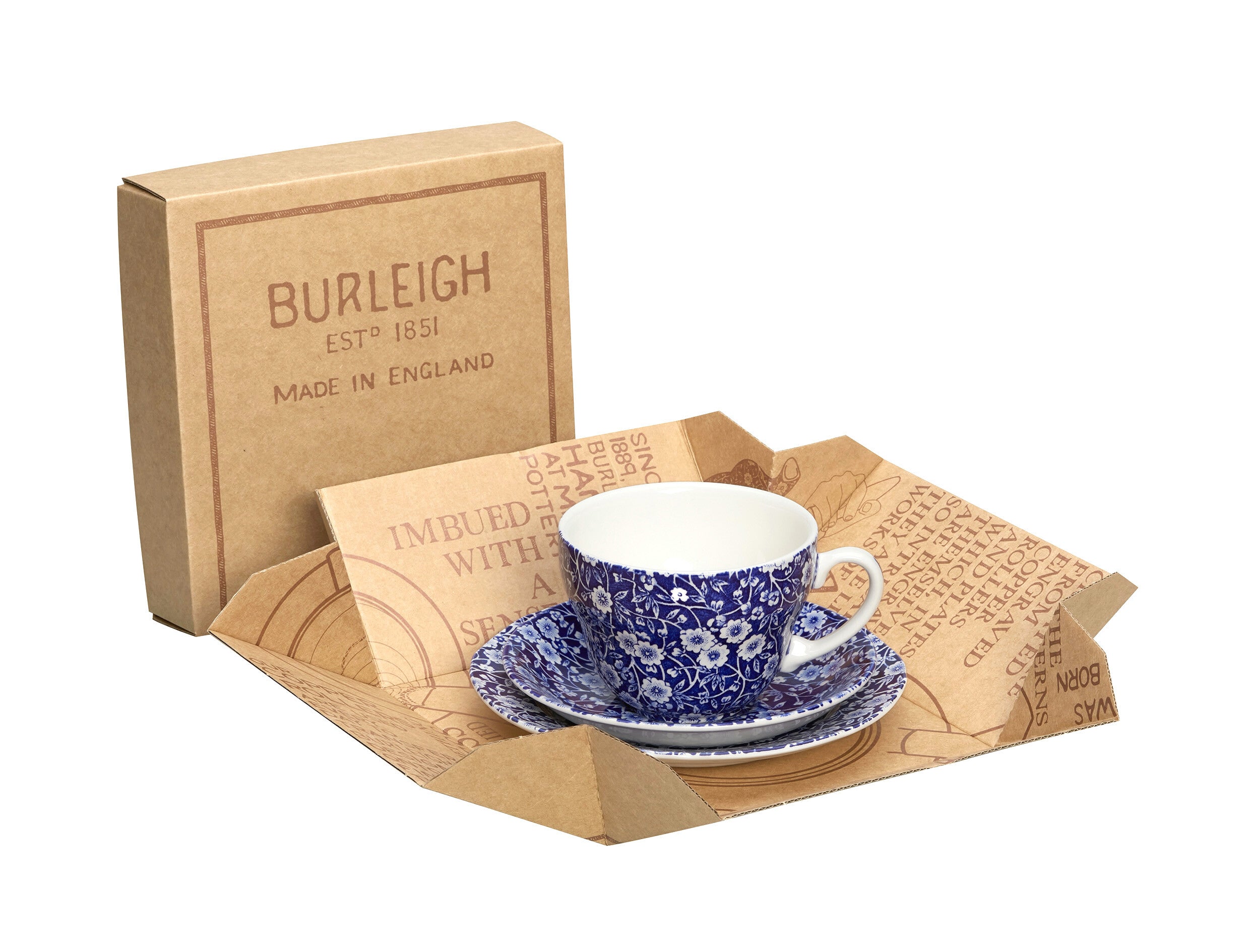 LIVING BLUE calico カンタ Blue Calico Dinnerware – Plates, Teapots & More | Burleigh Pottery