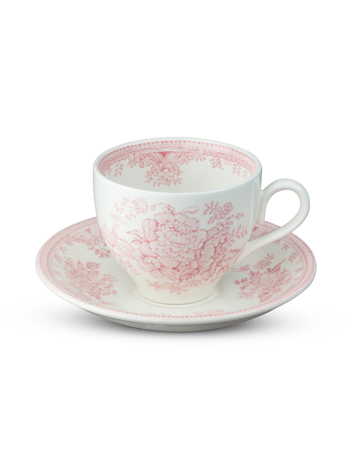 Pink Asiatic Pheasants Teacup & Saucer