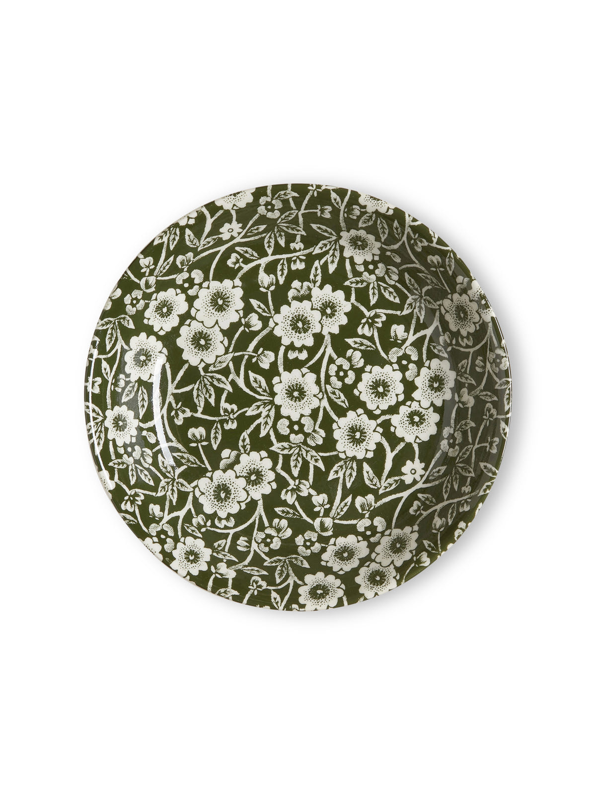 Dark Green Calico Butter Pat 12cm/4.75"