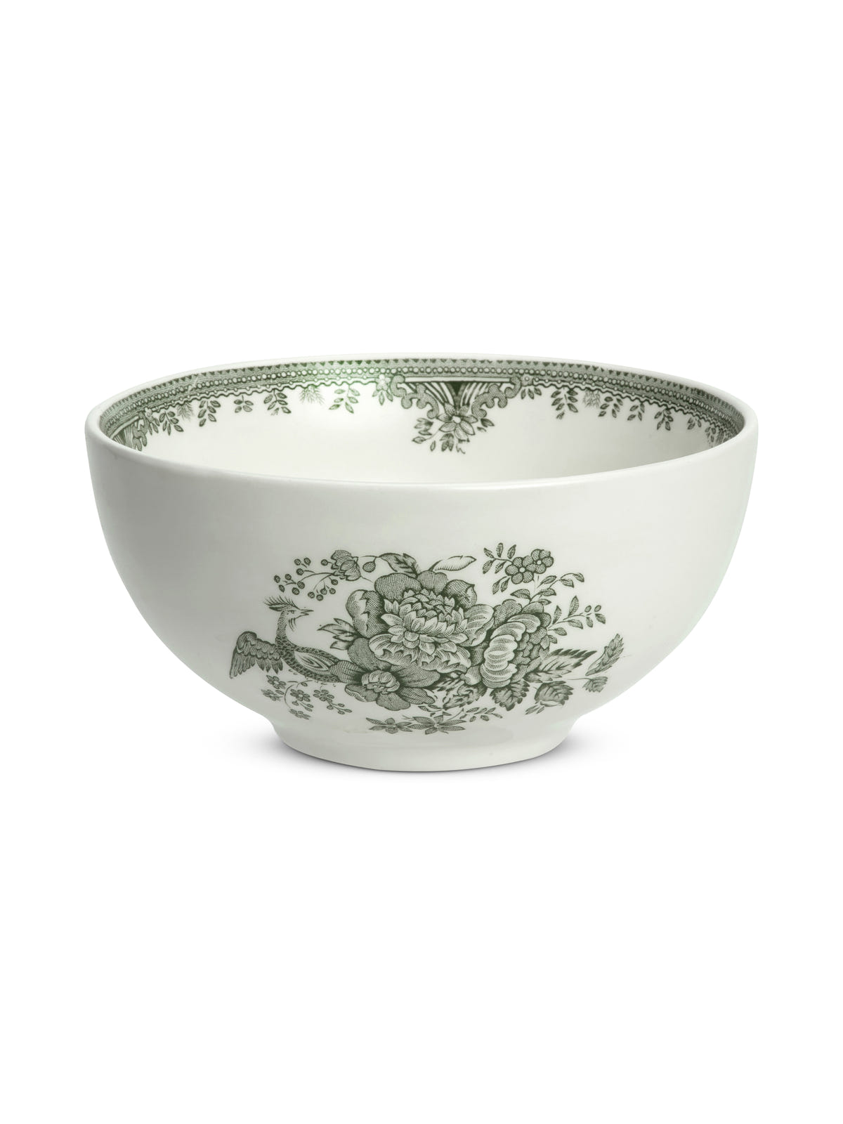 Dark Green Green Asiatic Pheasants Small Footed Bowl 16cm/6"