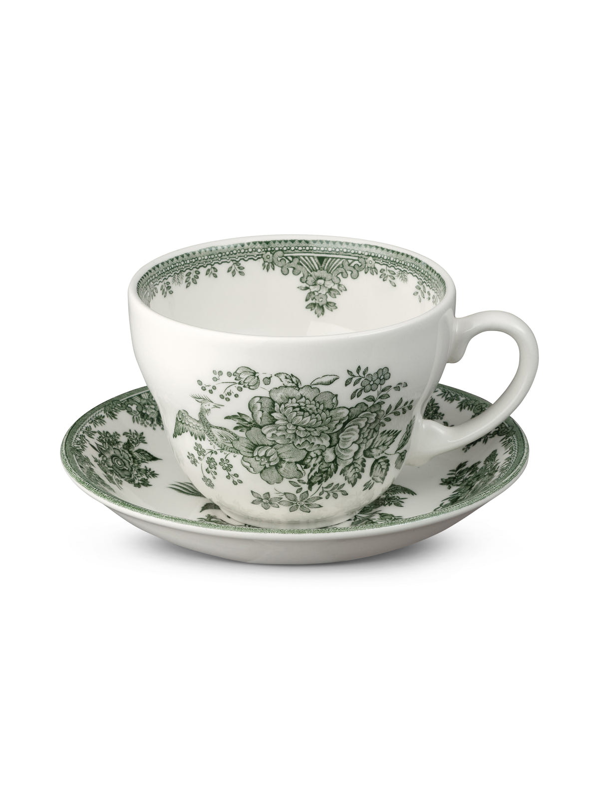 Green Asiatic Pheasants Breakfast Cup & Saucer