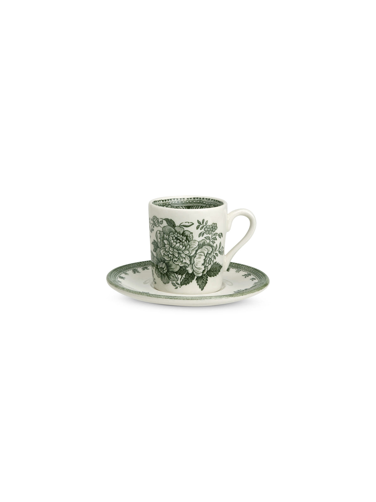 Green Asiatic Pheasants Espresso Cup & Saucer