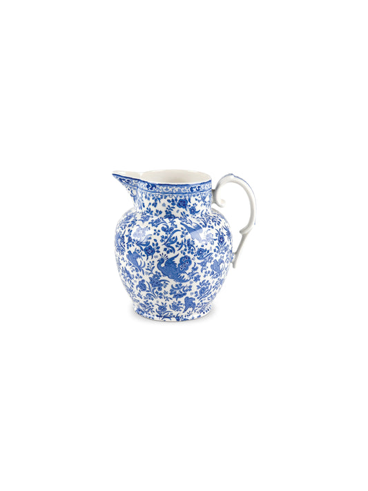 Blue Regal Peacock Large Etruscan Jug
