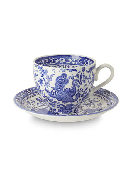 クッション・座布団 Burleigh Regal Peacock Cushion Blue Regal Peacock Teacup & Saucer – Burleigh