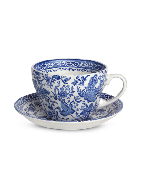 Blue Regal Peacock Breakfast Cup & Saucer – Burleigh