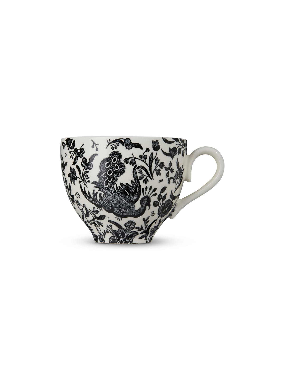 Black Regal Peacock Teacup 187ml/0.33pt