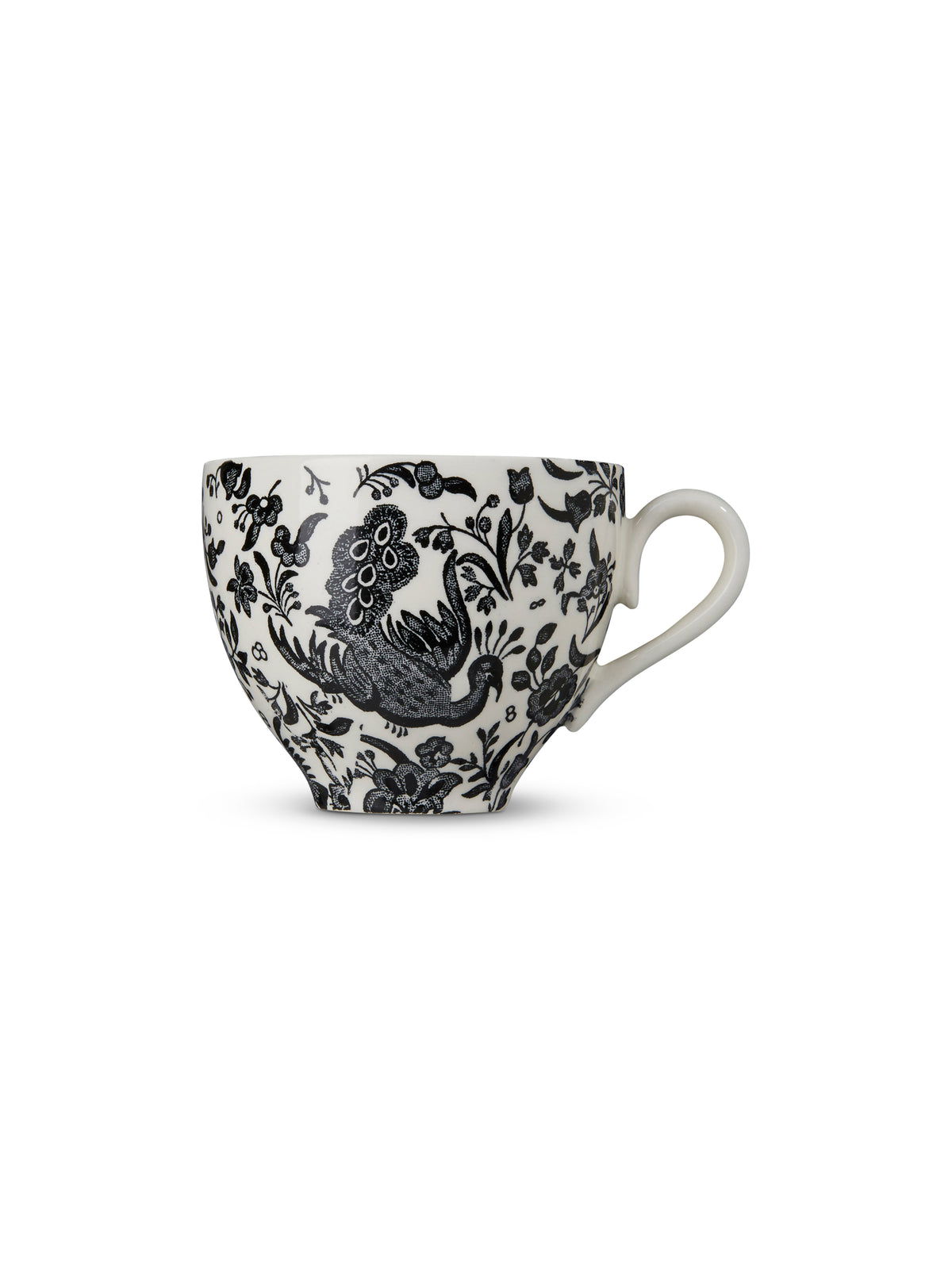 Black Regal Peacock Teacup 187ml/0.33pt