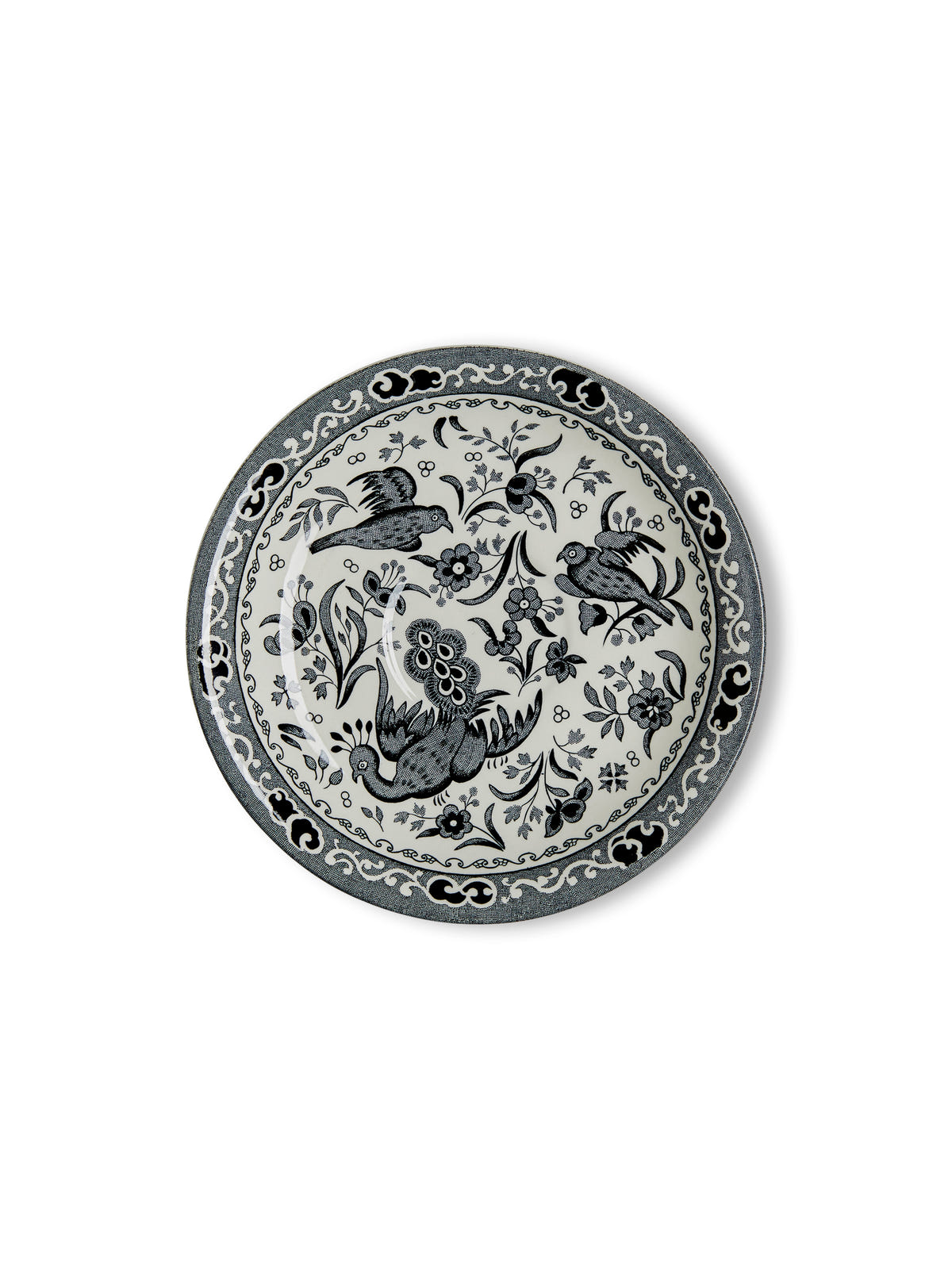 Black Regal Peacock Tea Saucer
