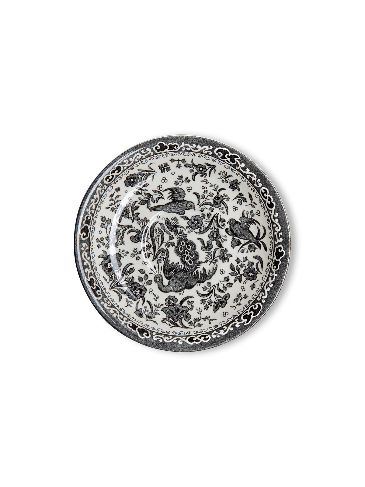Black Regal Peacock Breakfast Saucer