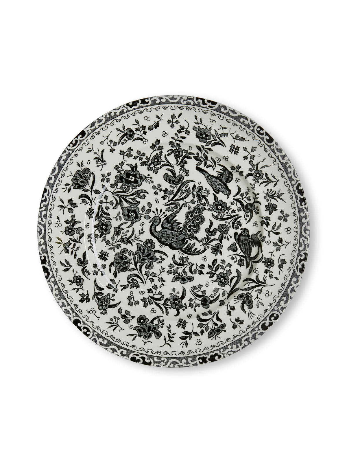 Black Regal Peacock Plate 22cm/8.75"