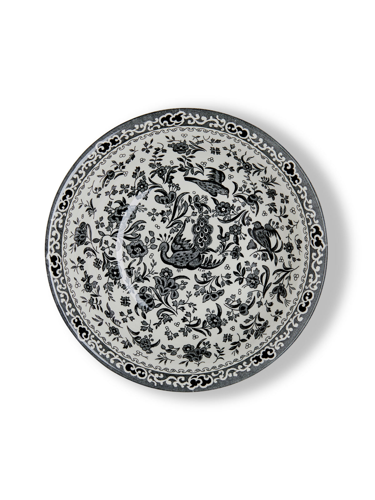 Black Regal Peacock Pudding / Soup Bowl 20.5cm/8"