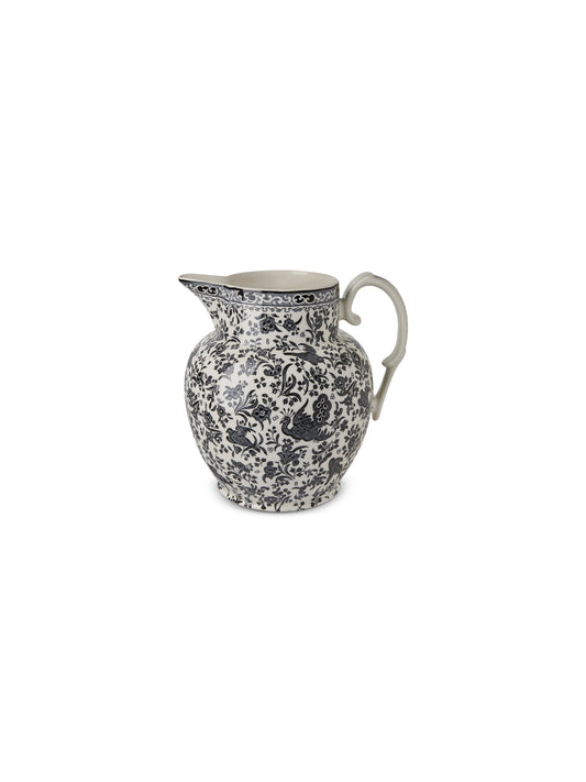 Black Regal Peacock Large Etruscan Jug