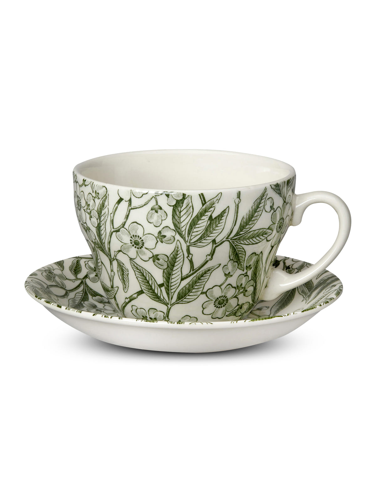 Green Prunus Breakfast Cup & Saucer