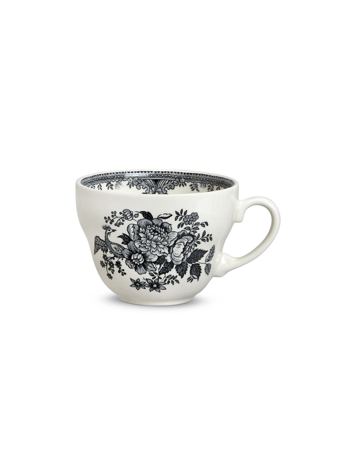 Black & White Asiatic Pheasants Breakfast Cup 420ml/0.75pt