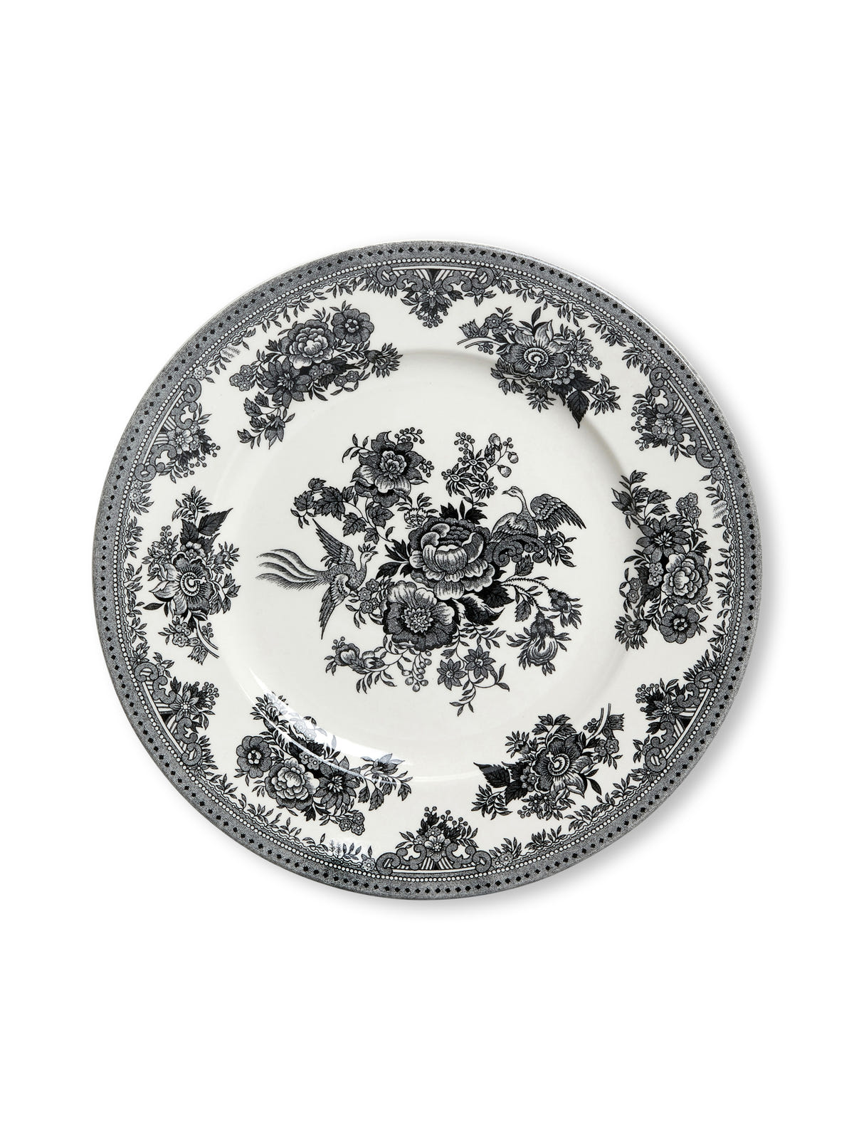 Black & White Asiatic Pheasants Plate 22cm/9"