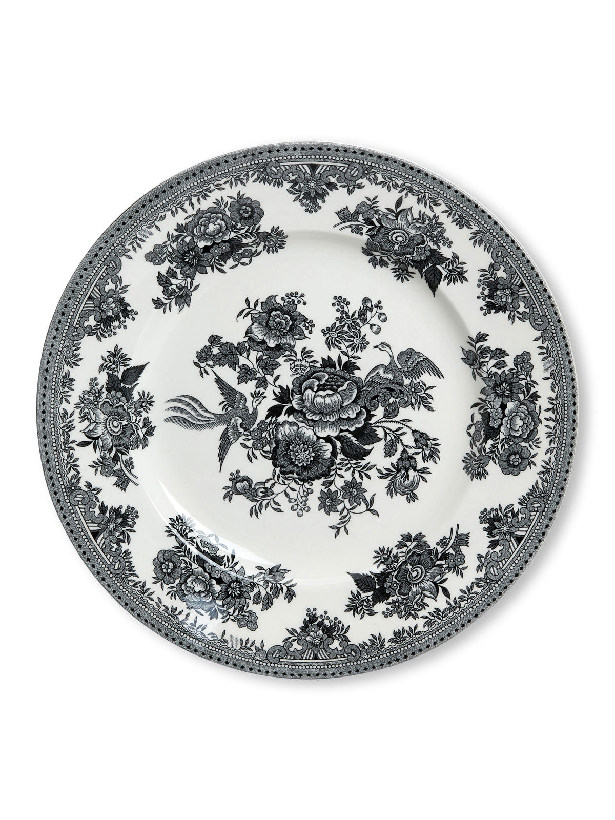 Black & White Asiatic Pheasants Plate 25cm/10"