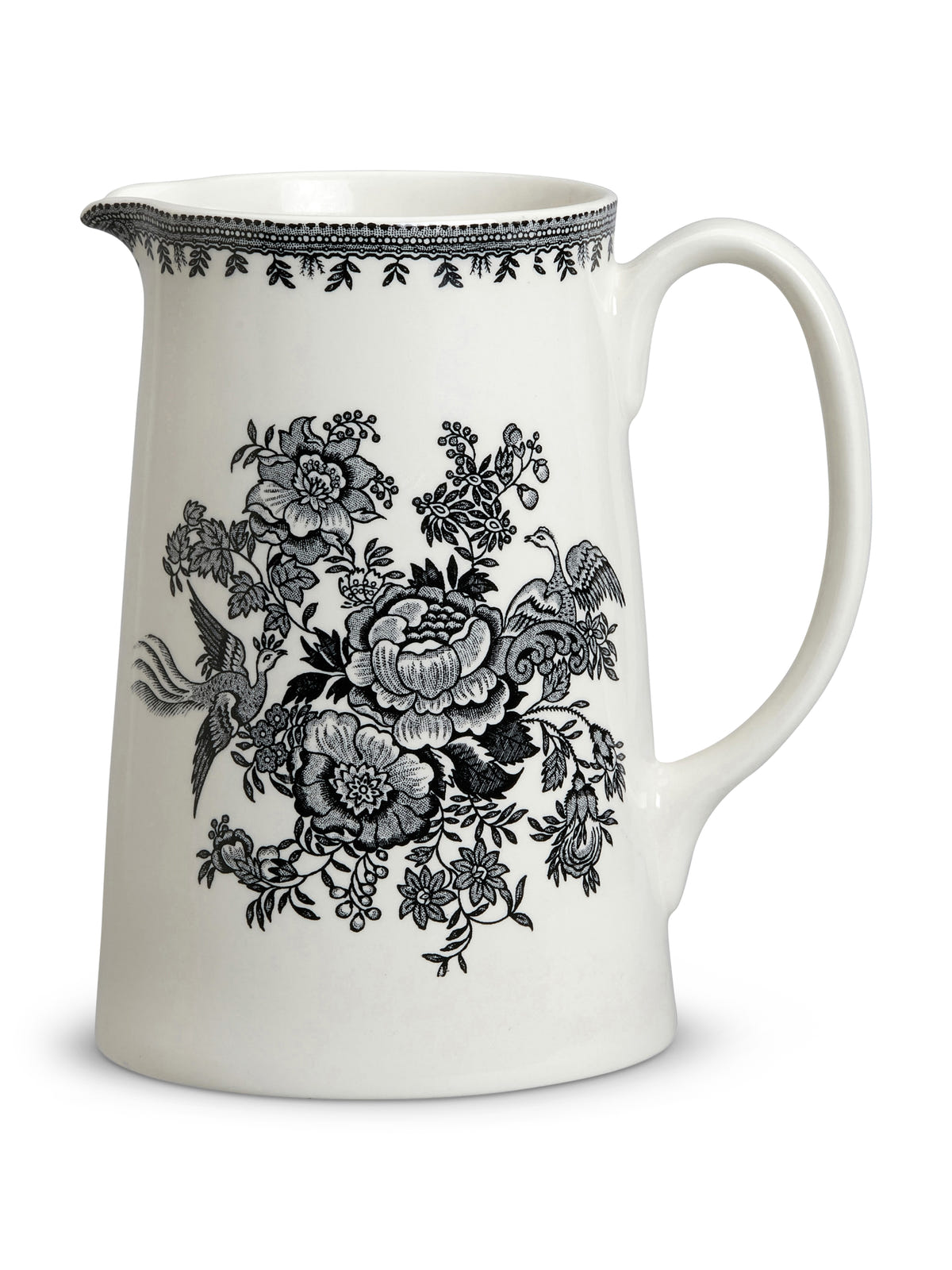 Black & White Asiatic Pheasants Large Tankard Jug 1.1L/2pt