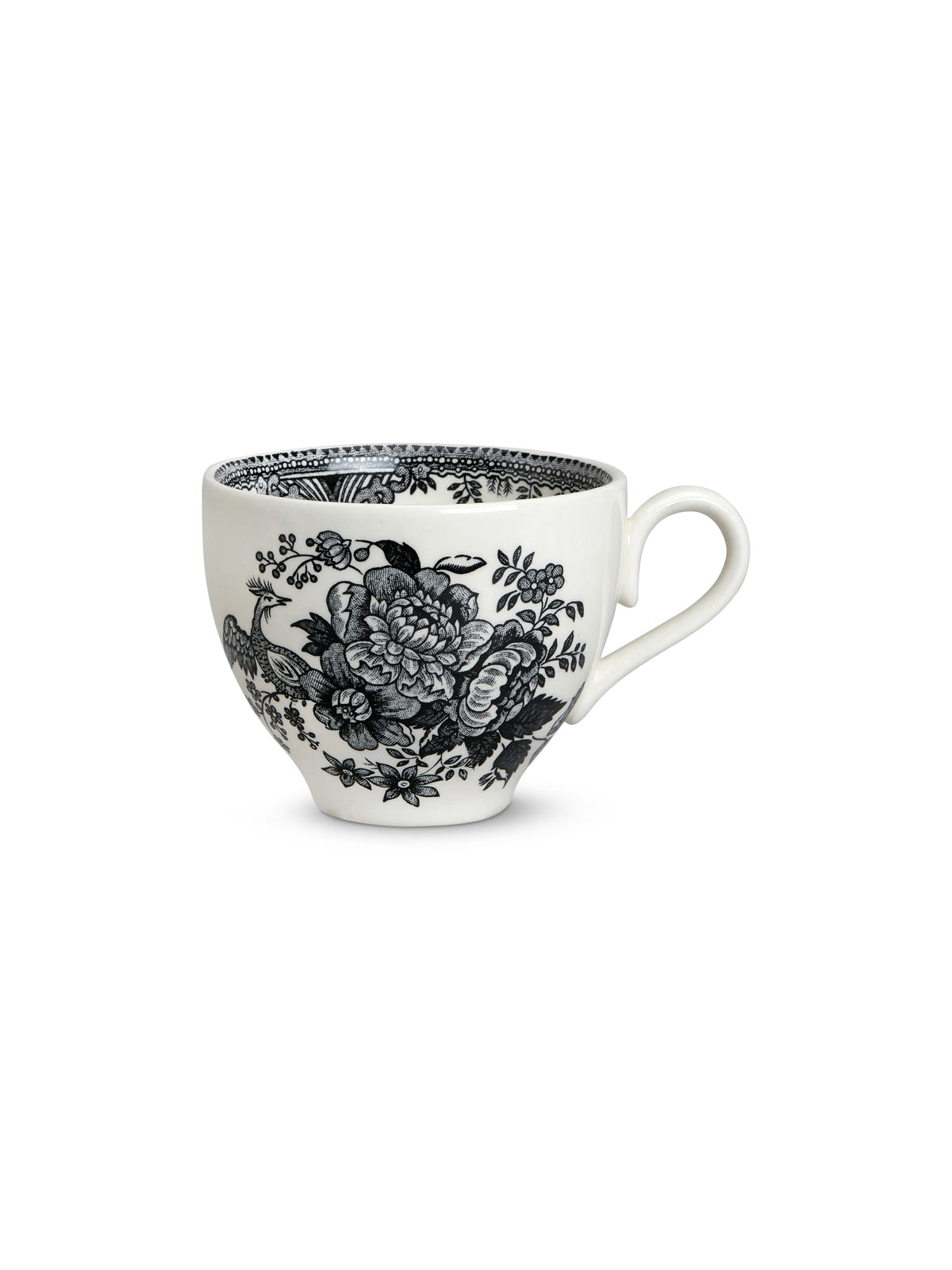 Black & White Asiatic Pheasants Teacup 187ml/0.33pt