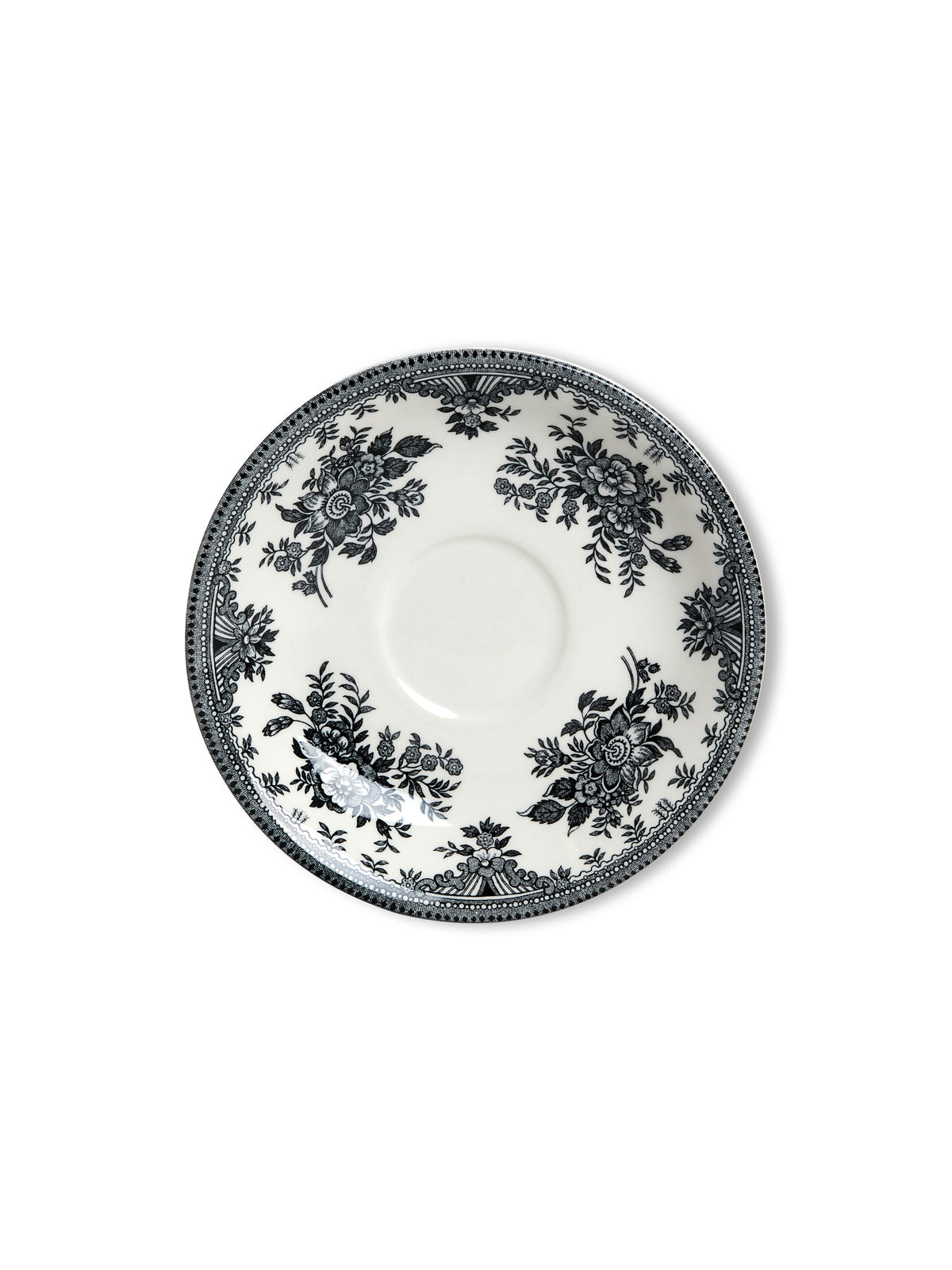 Black & White Asiatic Pheasants Tea Saucer