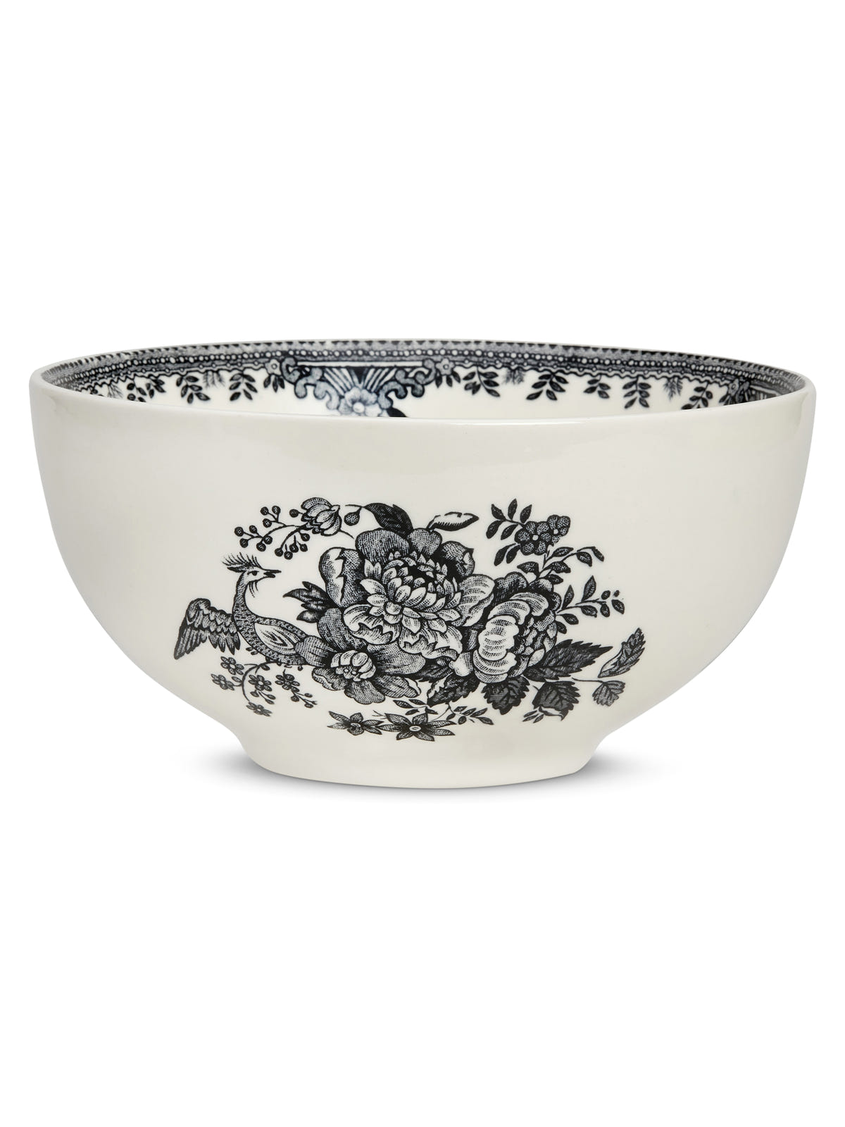 Black & White Asiatic Pheasants Small Footed Bowl 16cm