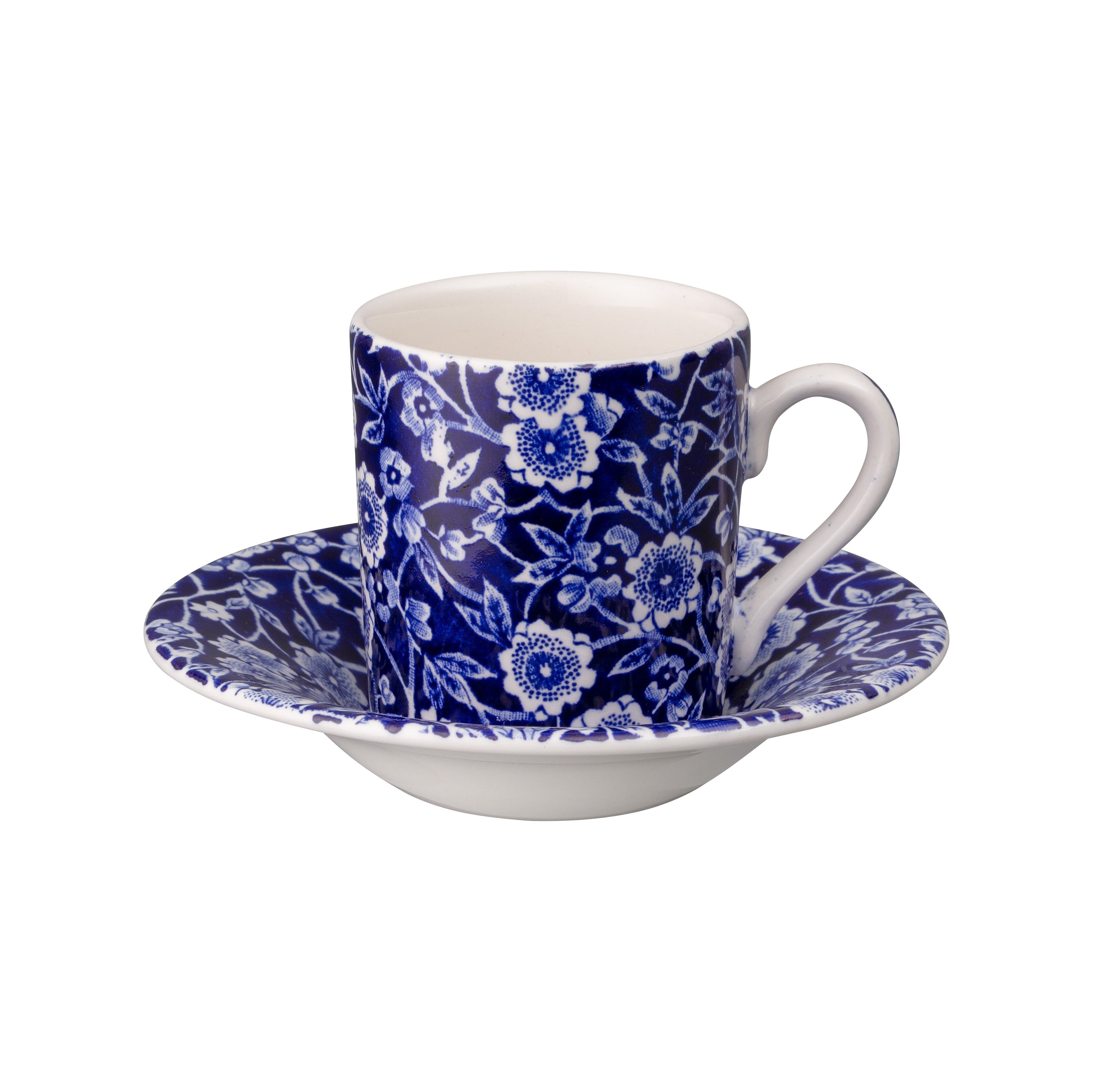 Blue Calico Espresso Cup and Saucer – Burleigh