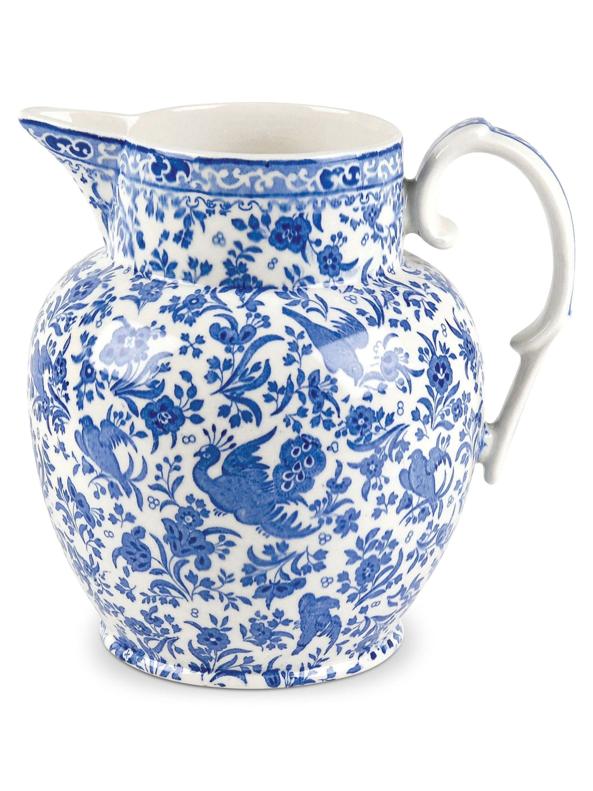Blue Regal Peacock Large Etruscan Jug