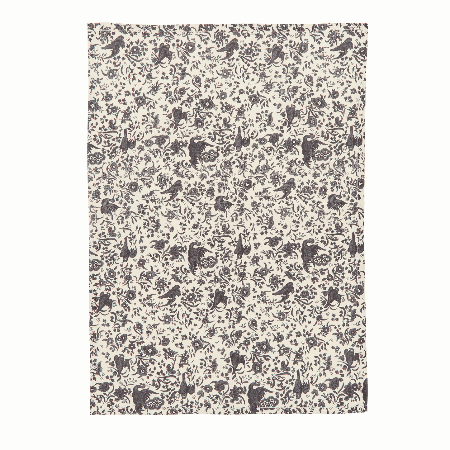 Burleigh x Bedeck of Belfast Charcoal and White Regal Peacock Tea Towel, Pack of 2