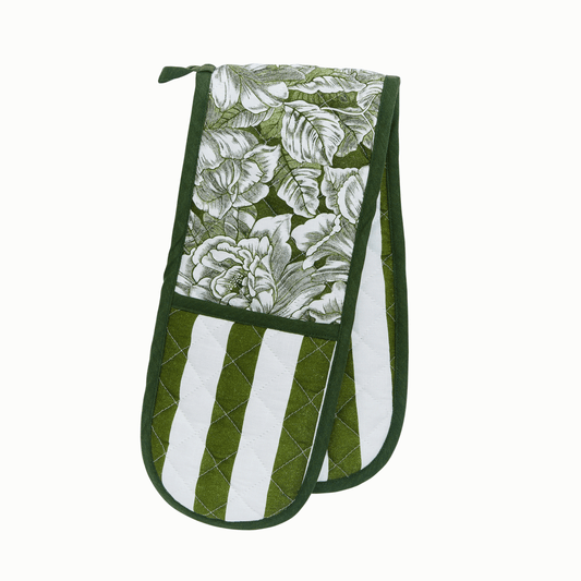 Burleigh x Bedeck of Belfast Green Hibiscus Double Oven Glove