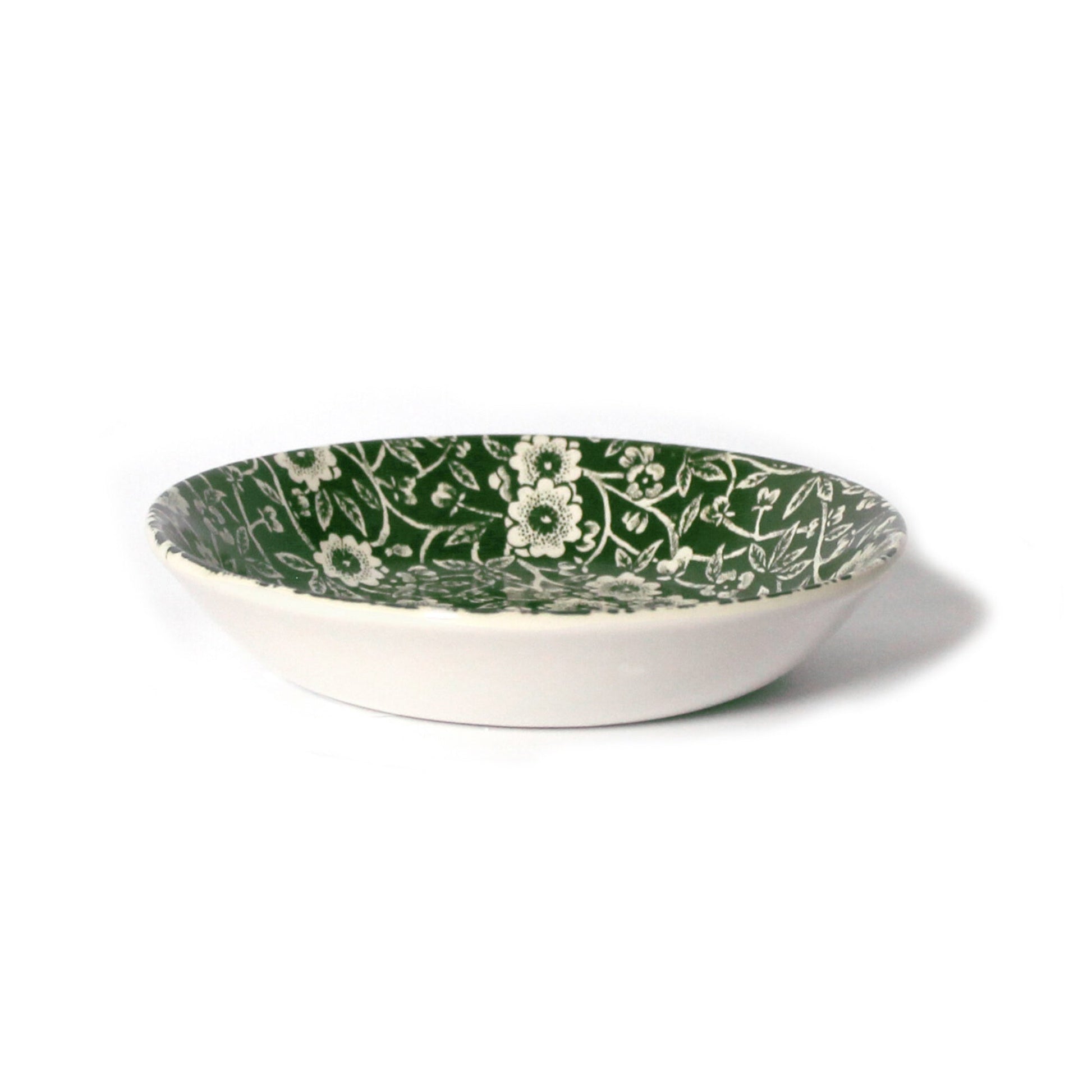 Dark Green Calico Butter Pat Dish 12cm/4.75"