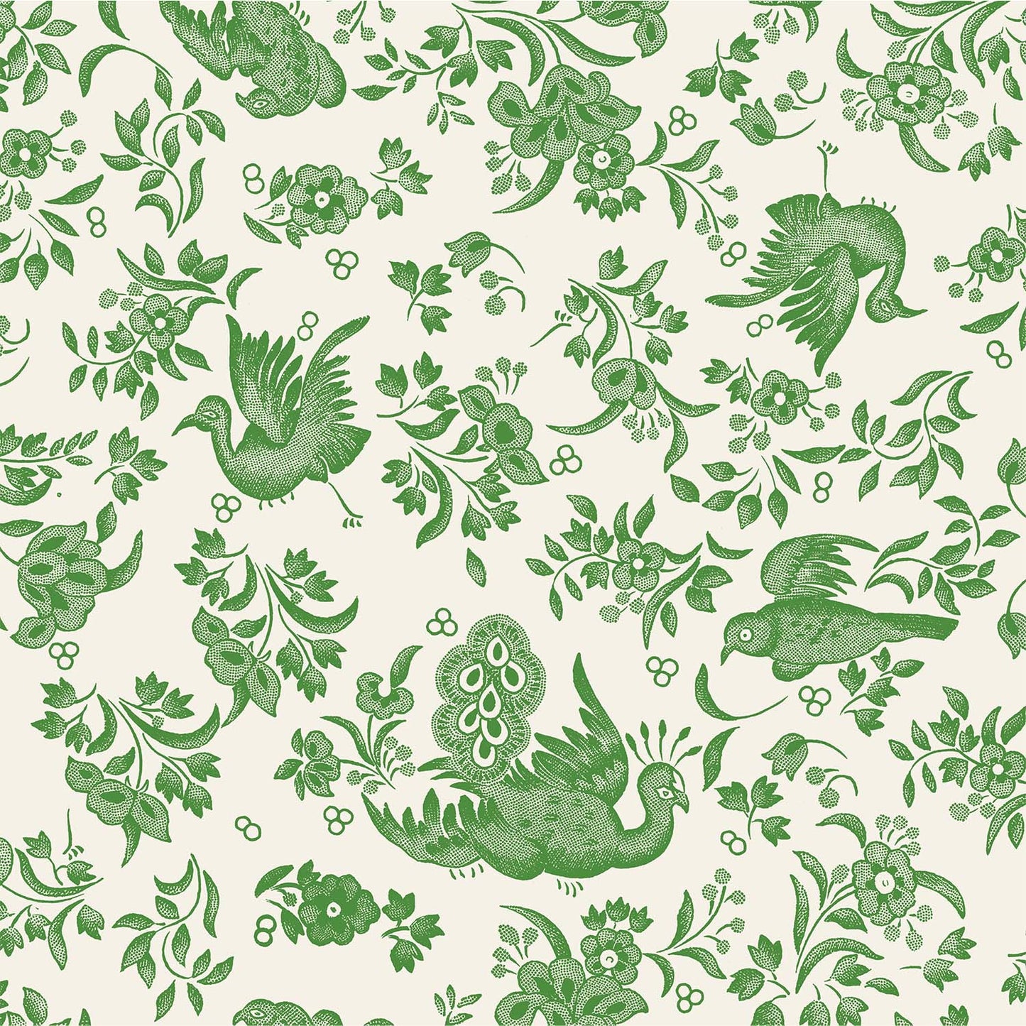 Burleigh x Hester & Cook Green Regal Peacock Cocktail Napkins, Pack of 20