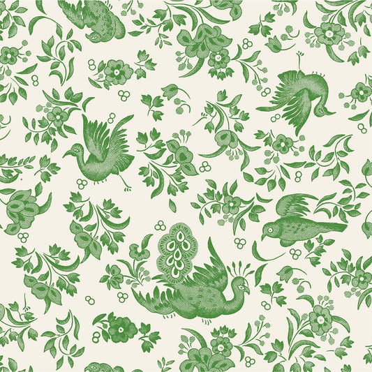 Burleigh x Hester & Cook Green Regal Peacock Cocktail Napkins, Pack of 20