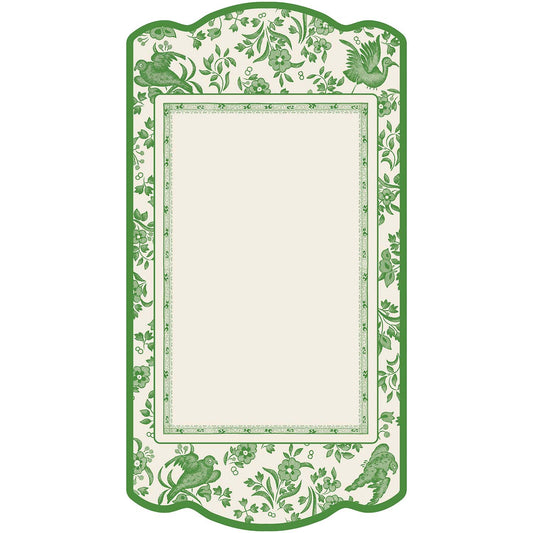 Burleigh x Hester & Cook Green Regal Peacock Table Cards, Pack of 12