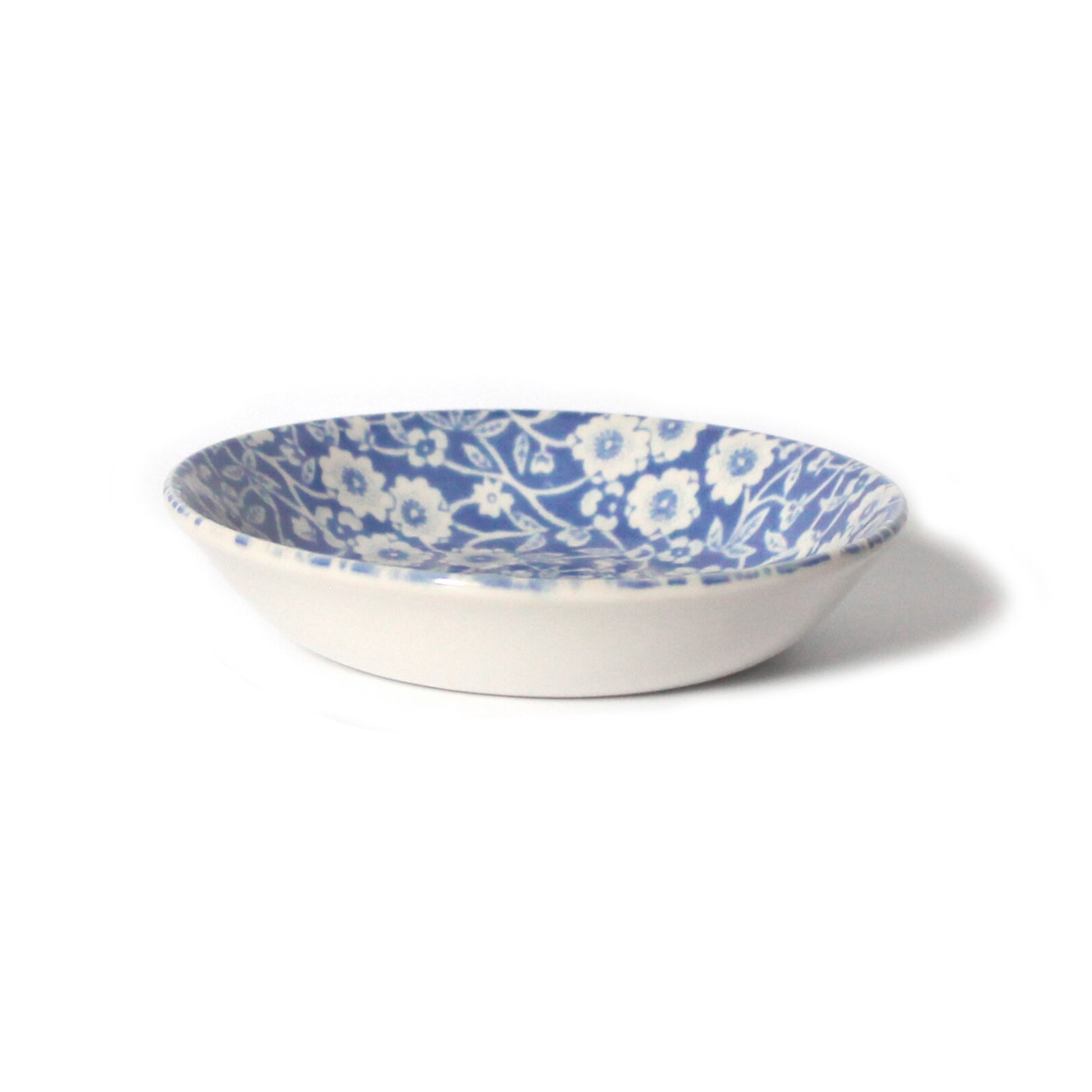 Pale Blue Calico Butter Pat Dish 12cm/4.75" Seconds