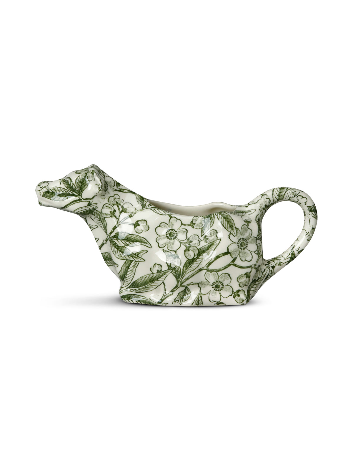 Green Prunus Cow Creamer 150ml/0.25pt, Gift Boxed
