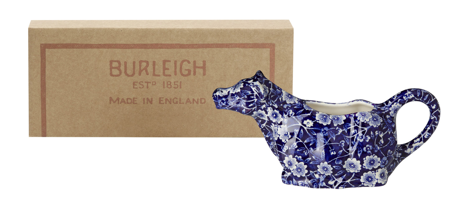 Blue Calico Cow Creamer 150ml/0.25pt, Gift Boxed
