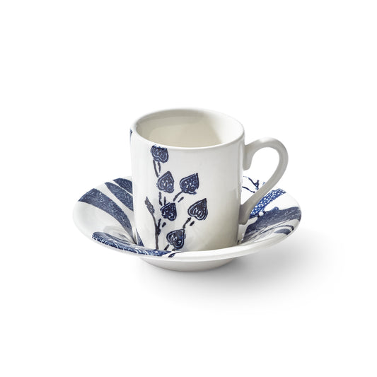 Garden Vine Indigo Espresso Cup and Saucer