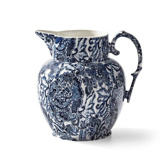 Faded Peony Indigo Etruscan Pitcher