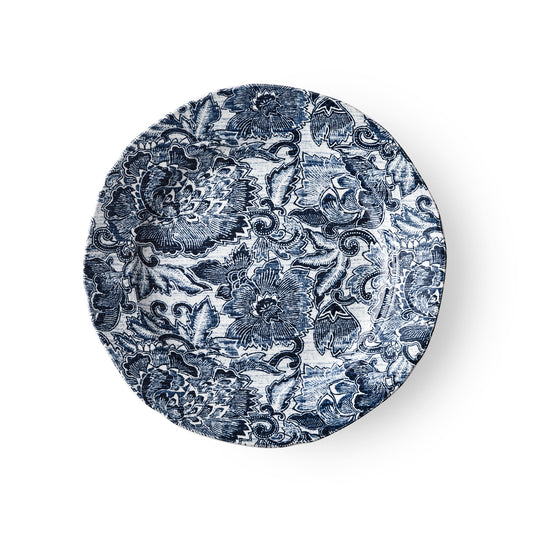 Faded Peony Indigo Salad Plate